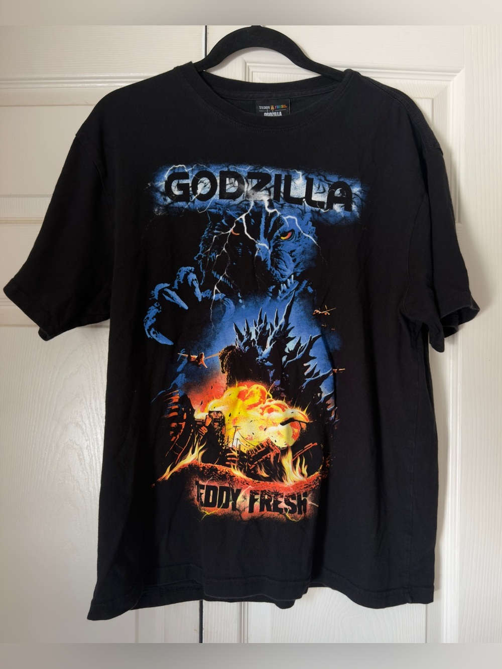 Teddy Fresh x Godzilla Black Crew T-Shirt Limited Edition Collaboration